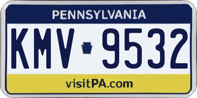 PA license plate KMV9532