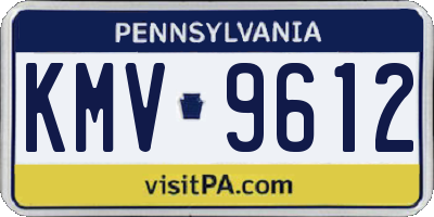 PA license plate KMV9612