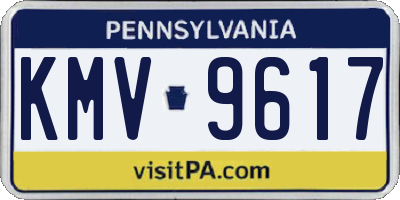 PA license plate KMV9617