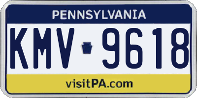 PA license plate KMV9618