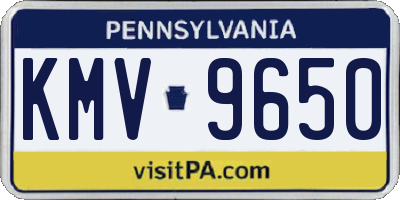 PA license plate KMV9650