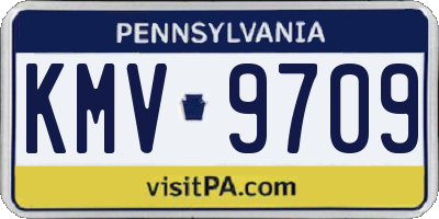 PA license plate KMV9709