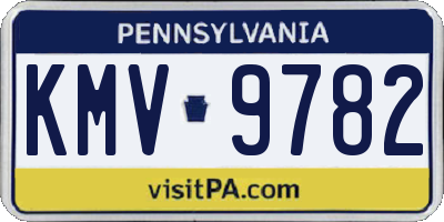 PA license plate KMV9782