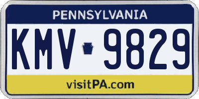 PA license plate KMV9829