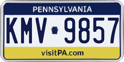 PA license plate KMV9857