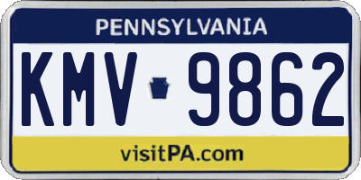 PA license plate KMV9862