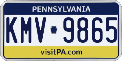 PA license plate KMV9865
