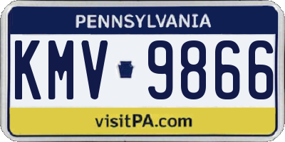 PA license plate KMV9866