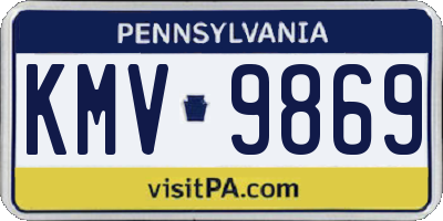 PA license plate KMV9869