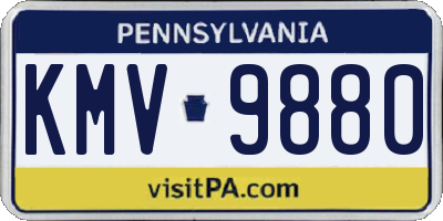 PA license plate KMV9880