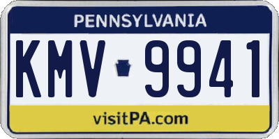 PA license plate KMV9941
