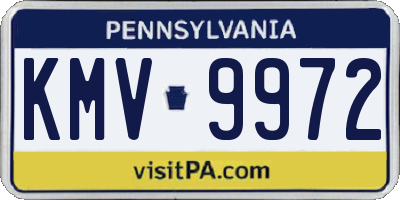 PA license plate KMV9972