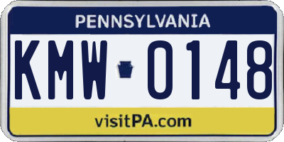 PA license plate KMW0148