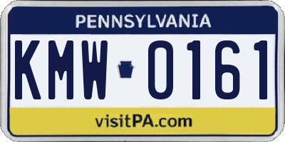 PA license plate KMW0161