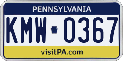 PA license plate KMW0367