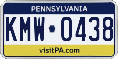 PA license plate KMW0438