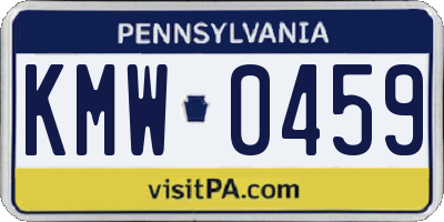 PA license plate KMW0459
