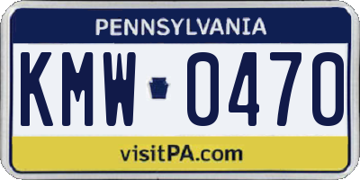 PA license plate KMW0470