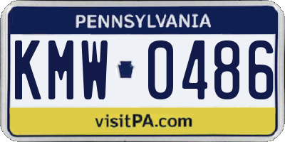 PA license plate KMW0486