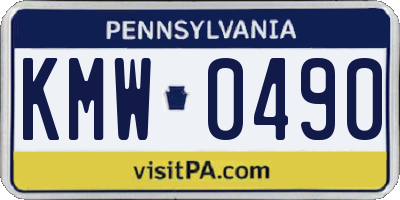 PA license plate KMW0490