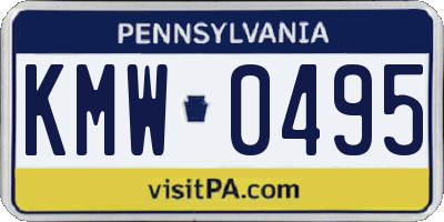 PA license plate KMW0495