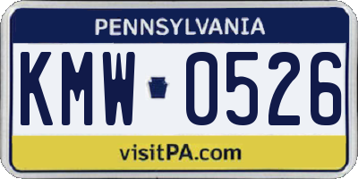 PA license plate KMW0526