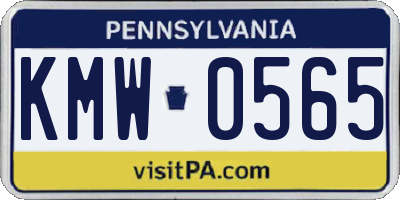 PA license plate KMW0565