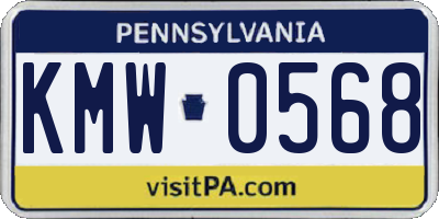 PA license plate KMW0568