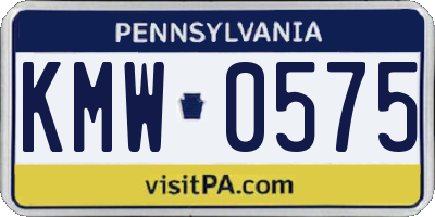 PA license plate KMW0575