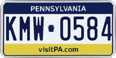 PA license plate KMW0584