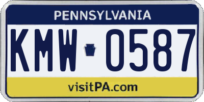 PA license plate KMW0587