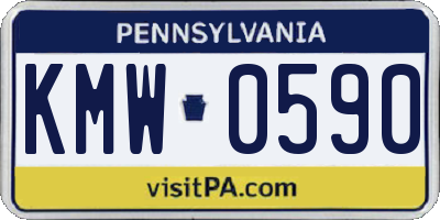 PA license plate KMW0590