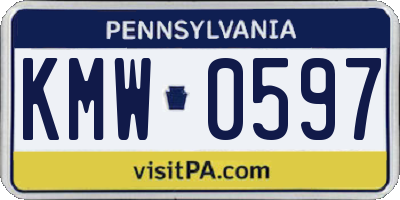PA license plate KMW0597