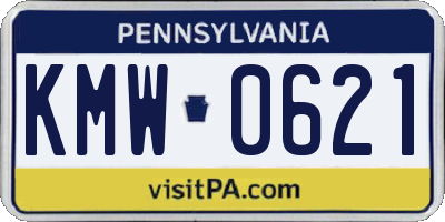 PA license plate KMW0621