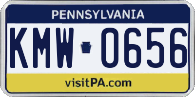 PA license plate KMW0656