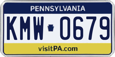 PA license plate KMW0679
