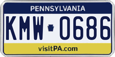 PA license plate KMW0686