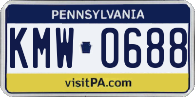 PA license plate KMW0688