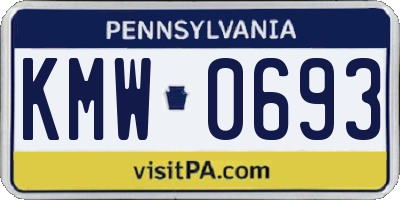 PA license plate KMW0693
