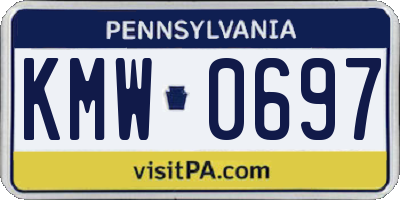 PA license plate KMW0697
