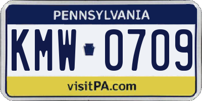 PA license plate KMW0709