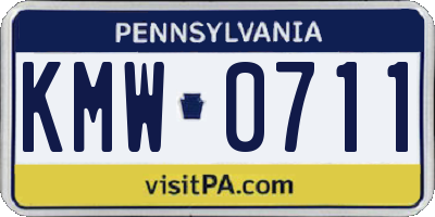 PA license plate KMW0711