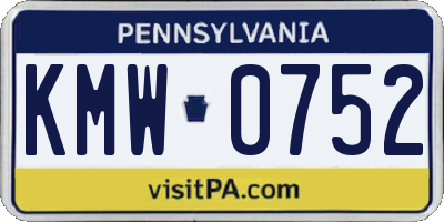 PA license plate KMW0752
