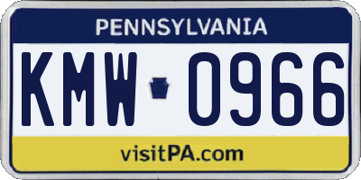 PA license plate KMW0966