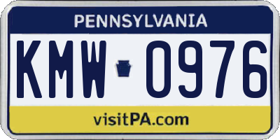 PA license plate KMW0976