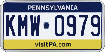PA license plate KMW0979