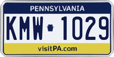 PA license plate KMW1029