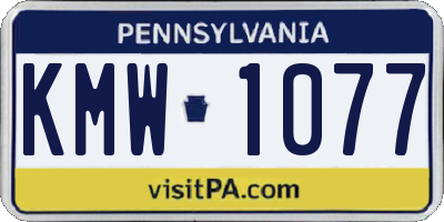 PA license plate KMW1077