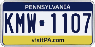 PA license plate KMW1107