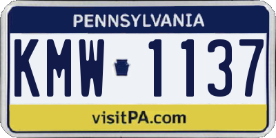 PA license plate KMW1137